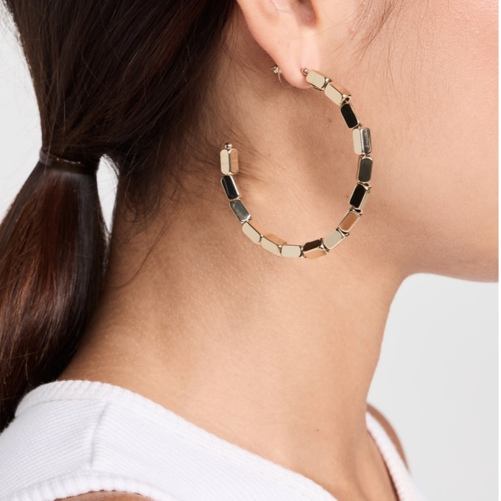 Kenneth Jay Lane Barrel Bead Hoop Earrings